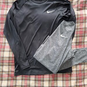 Nike Black and Gray Dri-FIT Shirt